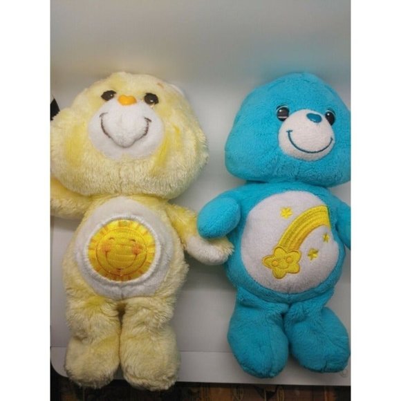 2012 Care Bear Funshine & Wish Bear 12” Stuffed Plush Toy Stuffed Animals Love - Picture 1 of 6